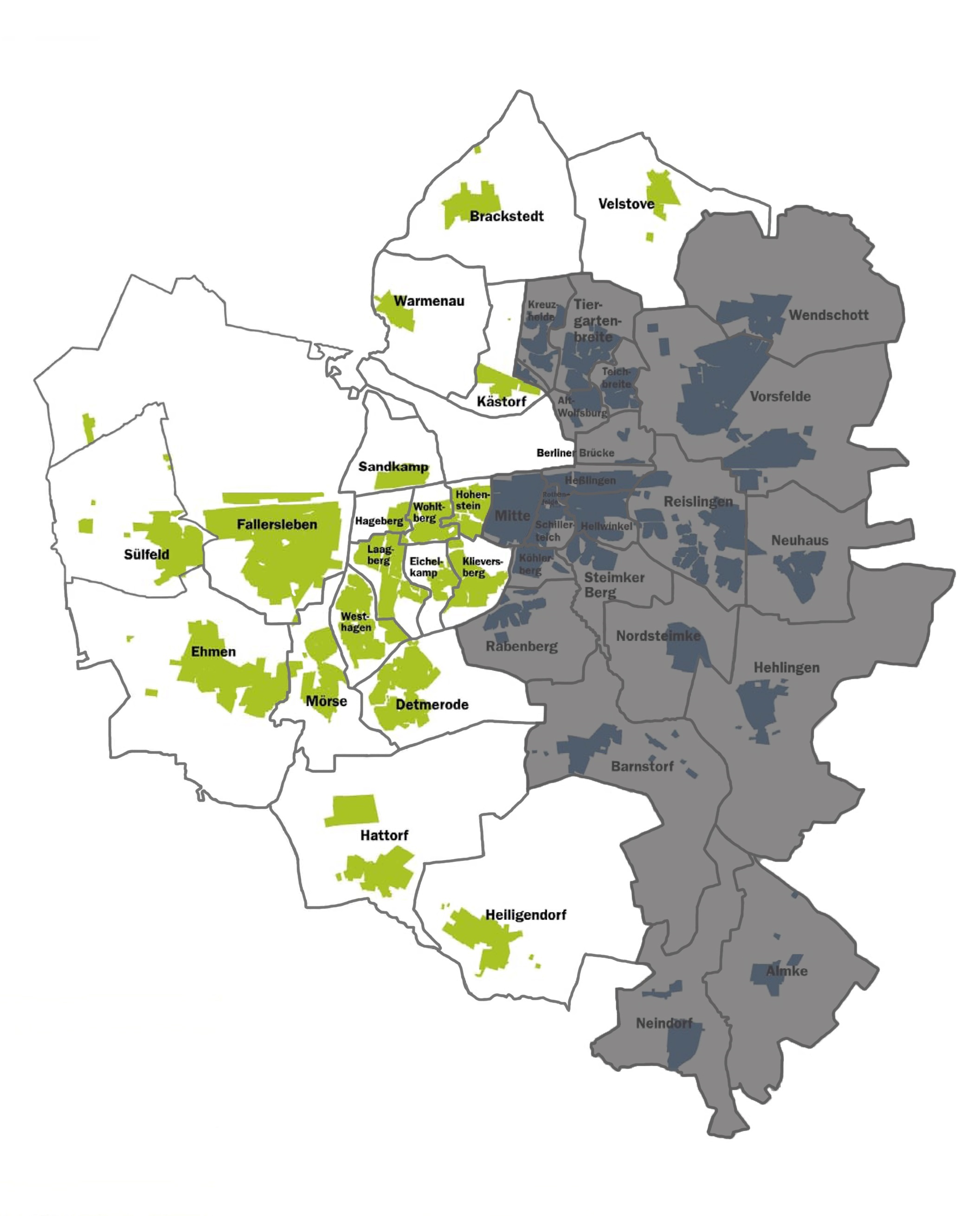 Map of the urban area - western area