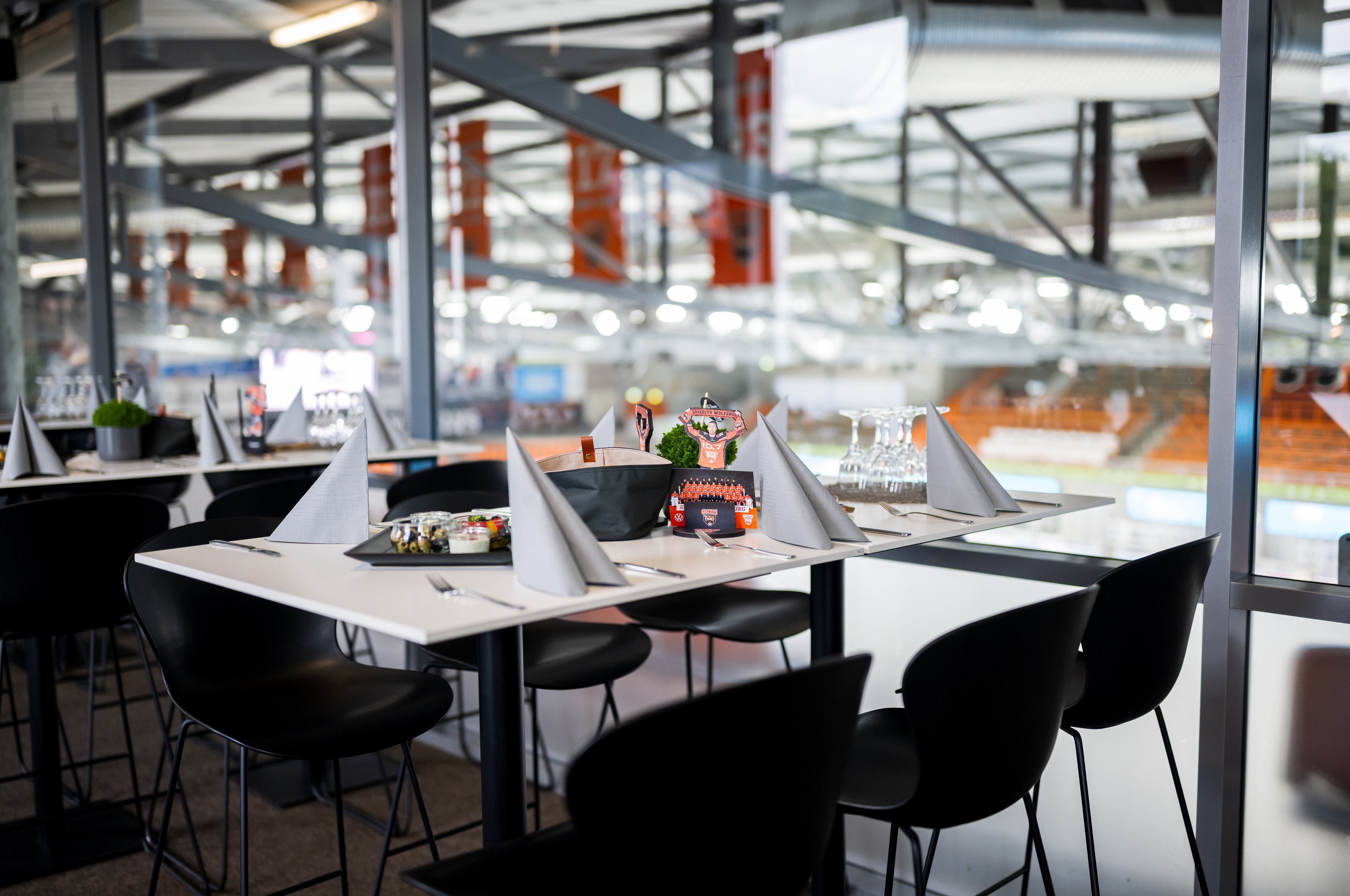 Blick in den VIP-Bereich der Eisarena