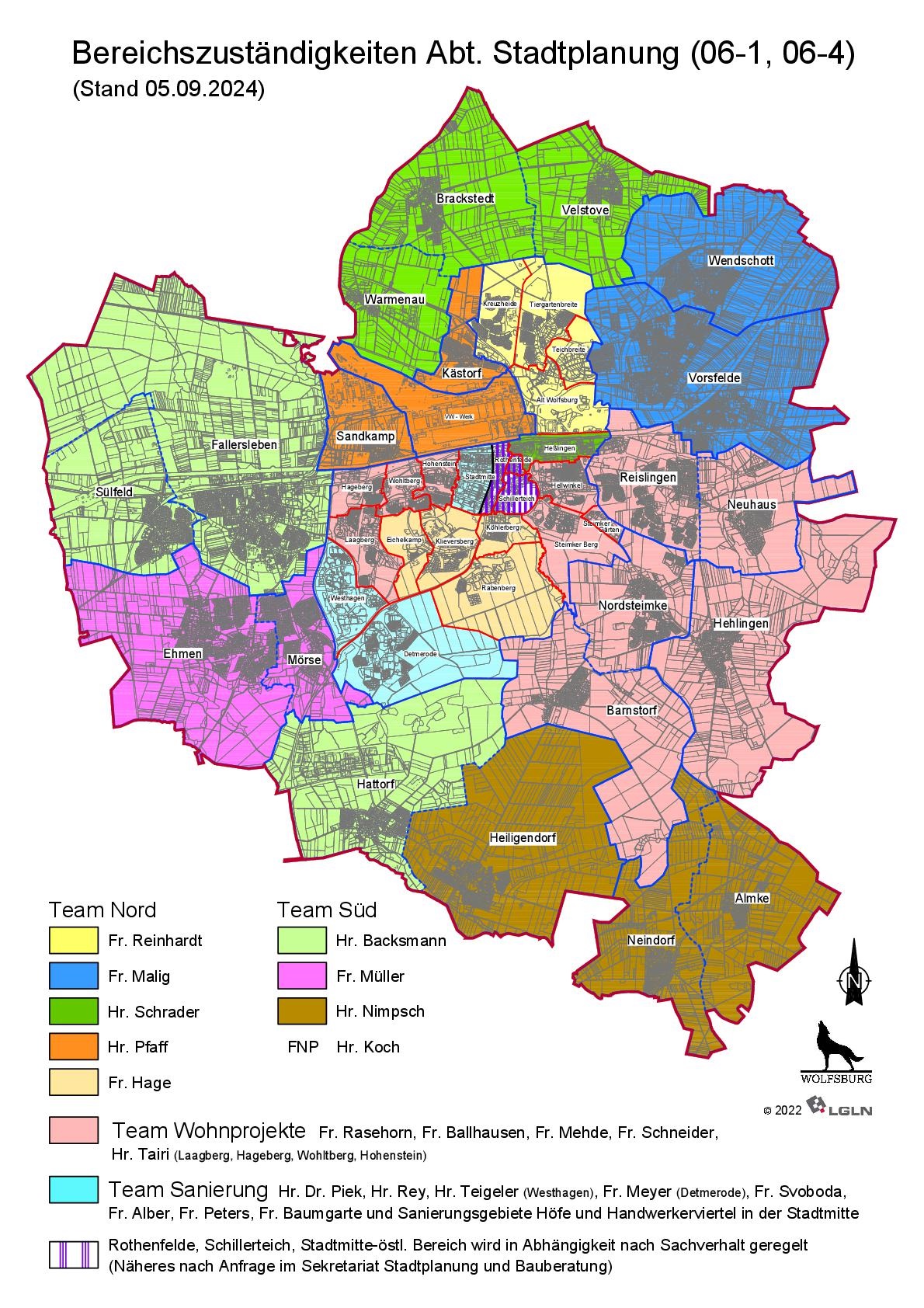 Bereichszuständigkeit Abteilung Stadtplanung 