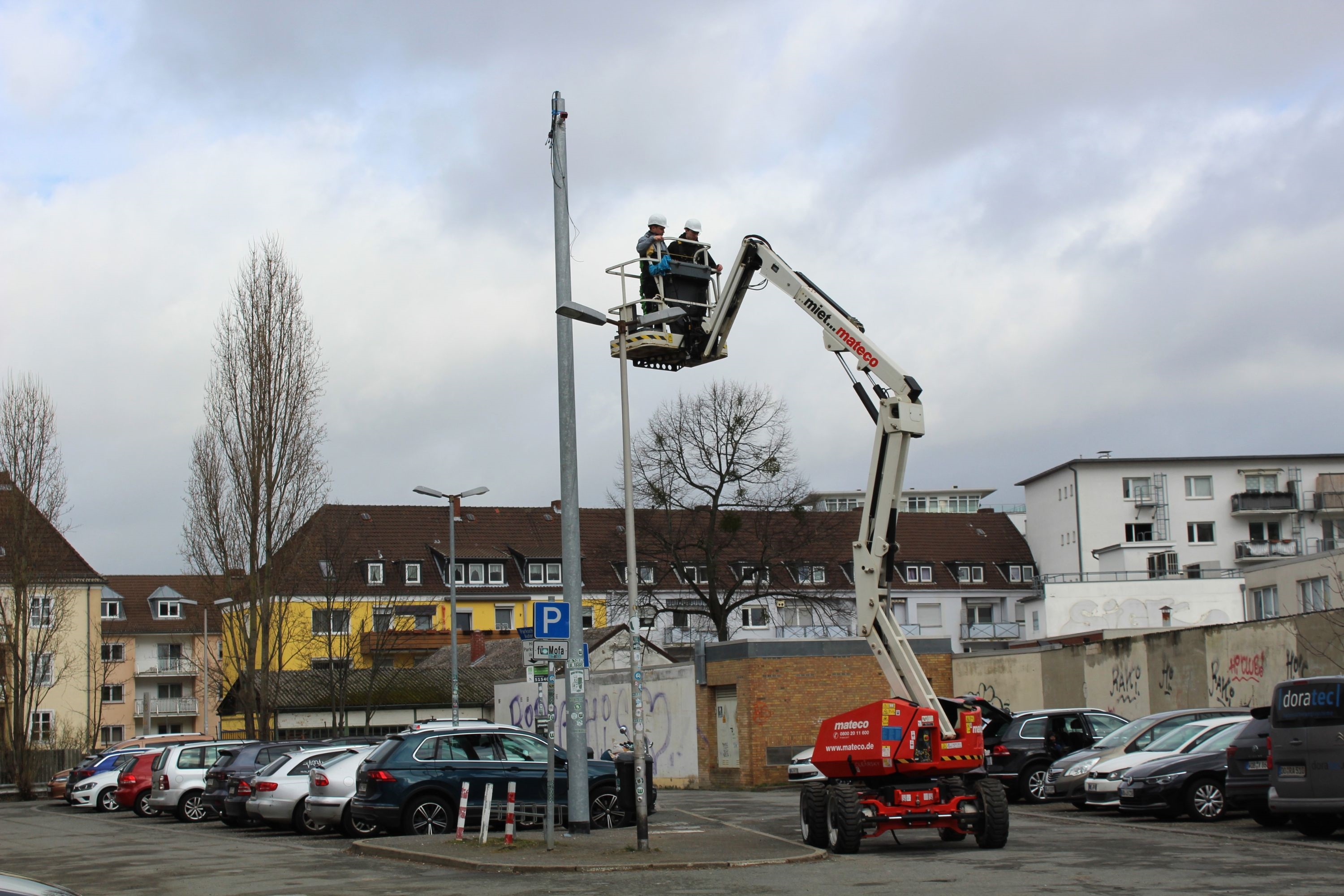 Aufbauarbeiten der Sensoren