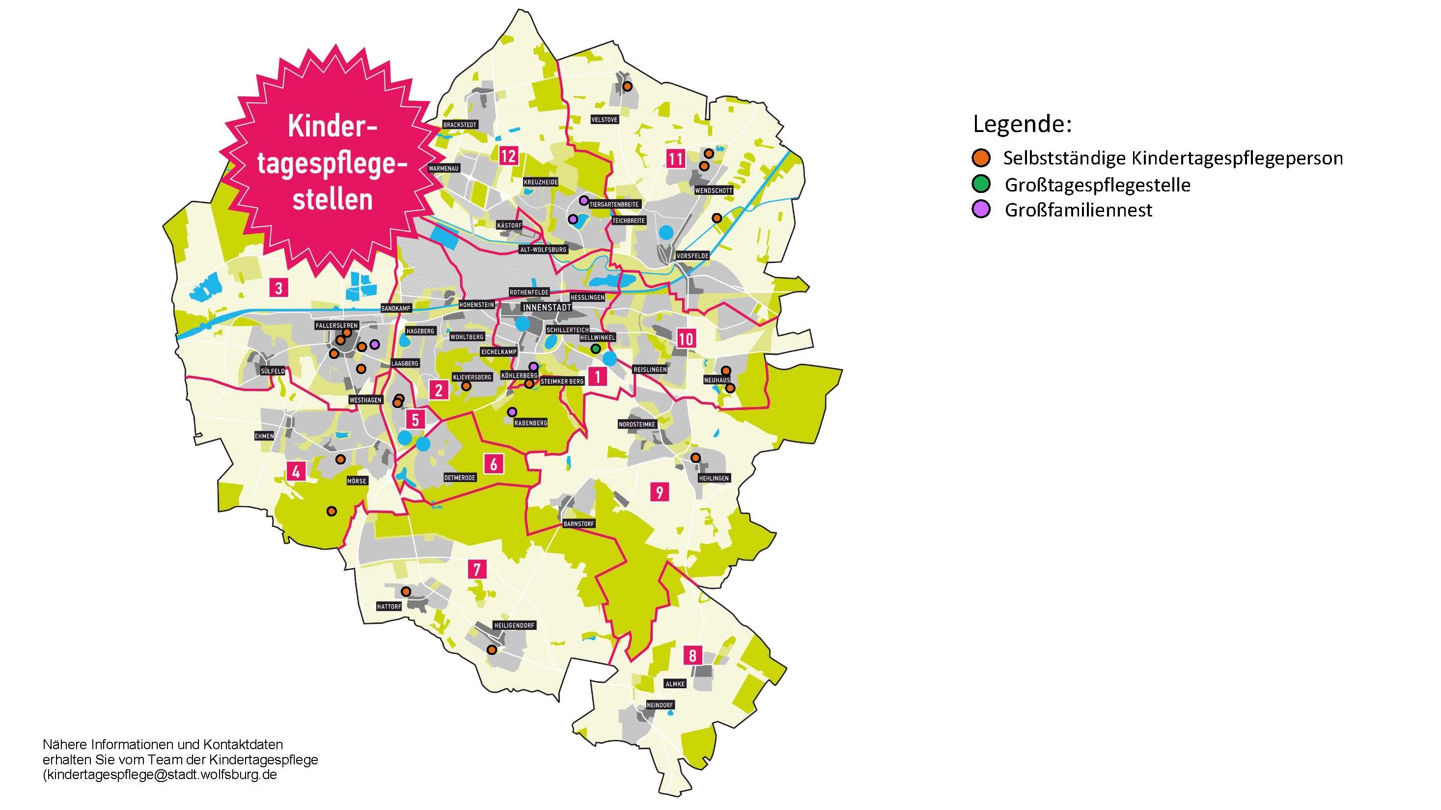 Child day care landscape map in Wolfsburg