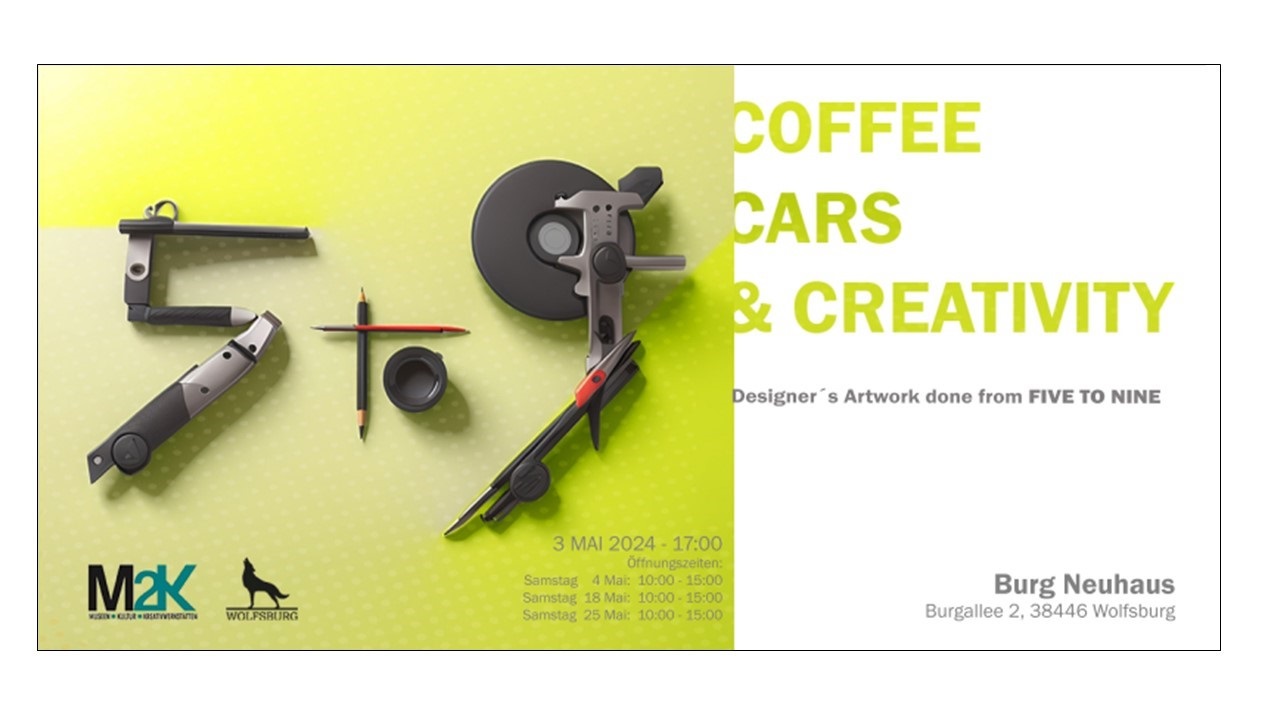 Poster for the "Coffee, Cars and Creativity" exhibitions