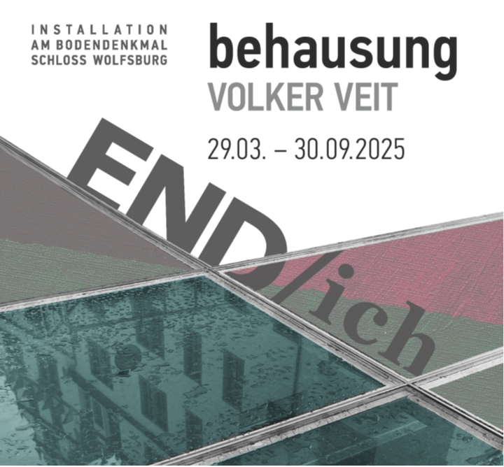 Plakat der Ausstellung "Behausung" von Volker Veit