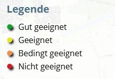 Grafik der Eignung von Dächern