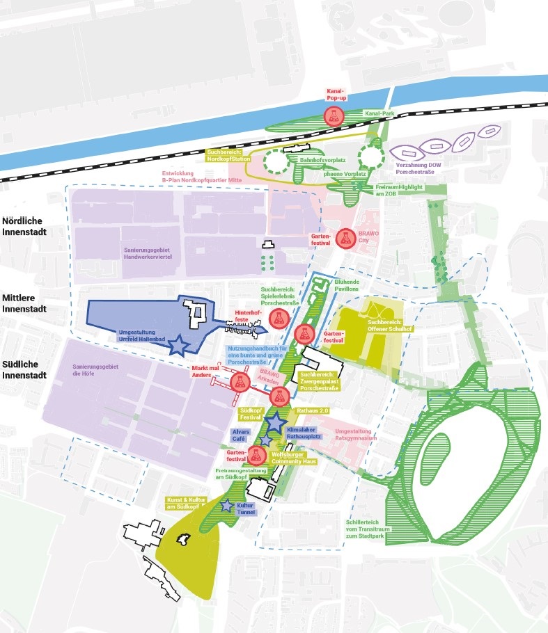 General map of the city center